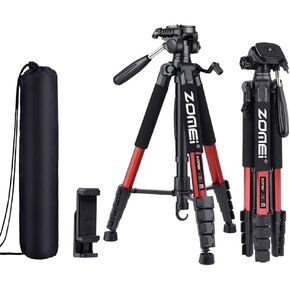 74 Inch Heavy Duty Tripod Stand for Cameras, Cell Phones, Projectors, Webcams, Spotting Scopes - Complete Unit for Canon, Nikon, Sony - Perfect for Phone & Camera Photography(Blue) in Saudi Arabia