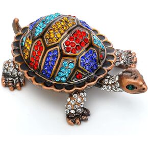 YU FENG Mother and Baby Turtle Figurines Jewelry Trinket Boxes Hinged Collectible Figurines