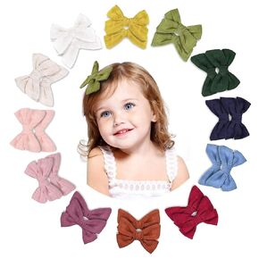 Makone 24pcs Baby Hair Clips Hair Bows Clip Toddler Bows Baby Girl Hair Bows for Girls Clips Accessories for Little Girls Infants small hair bows in Kuwait
