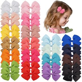 أقواس شعر CÉLLOT للفتيات، 40 قطعة من أقواس شعر ضفيرة 3.5 بوصة، مشابك شعر تمساح، إكسسوارات شعر مدرسية للفتيات الصغيرات والأطفال الصغار والمراهقين، 20 لونًا في أزواج in Kuwait