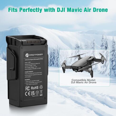 بطارية FirstPower Mavic Air بقدرة 2375 مللي أمبير في الساعة، بطارية طيران ذكية متوافقة مع طائرة DJI Mavic Air Drone، أقصى زمن طيران يصل إلى 21 دقيقة in Kuwait