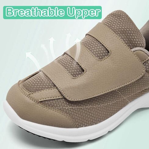 alcubieree Diabetic Shoes for Men Extra Wide Width Slip with Adjustable Closure for Swollen Feet Edema Lightweight Breathable Walking Sneakers in Kuwait