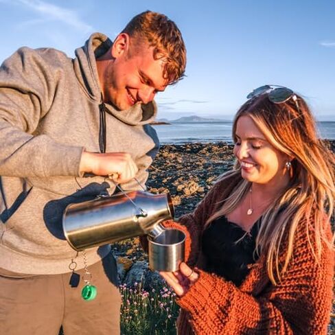 Kelly Kettle Trekker Kettle & Kit – 20oz Small Stainless Steel Camp Kettle, Lightweight Camping Kettle with Whistle, Kelly Kettle Stove for Fishing, Hunting, Hiking, Survival Gear in Kuwait