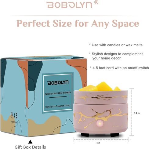 موقد تسخين الشموع الذائبة - سخان الزيوت العطرية السيراميكية، سخان كهربائي معطر، شمعة الشمع، سخان الشمع للمنزل والمكتب وغرفة النوم وغرفة المعيشة in Kuwait