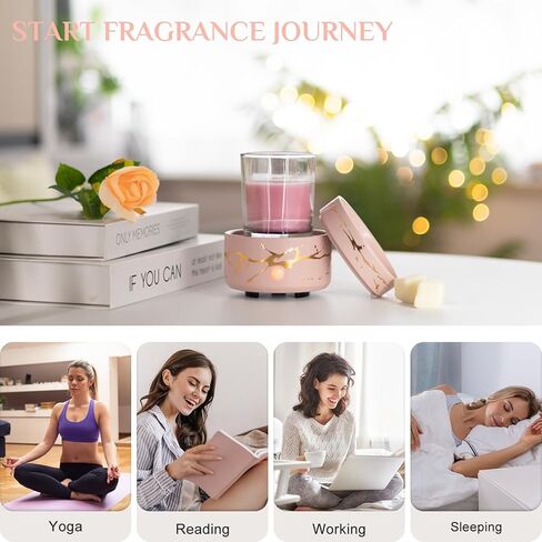 موقد تسخين الشموع الذائبة - سخان الزيوت العطرية السيراميكية، سخان كهربائي معطر، شمعة الشمع، سخان الشمع للمنزل والمكتب وغرفة النوم وغرفة المعيشة in Kuwait