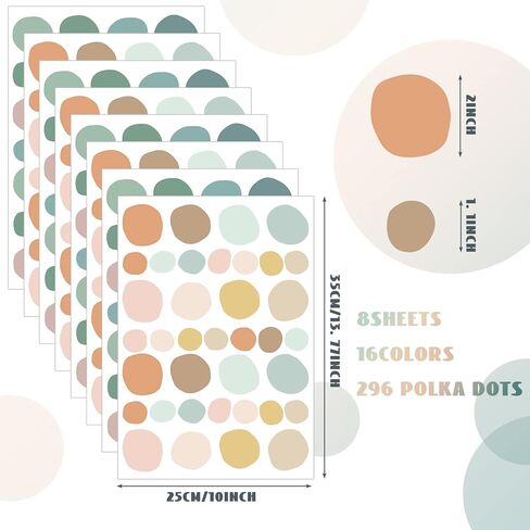 Epakh 296 Pcs Polka Dots Wall Decal Playroom Wall Decor Gifts Boho Rainbow Kids Wall Art Colorful Room Nursery Bedroom Classroom Watercolor Wall Decals Peel and Stick Modern(Light Colors) in Saudi Arabia