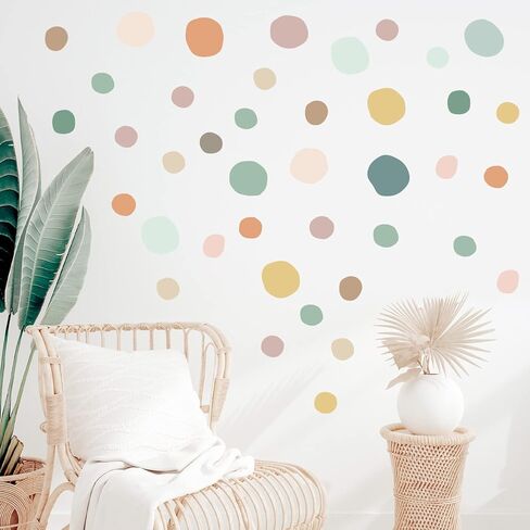 Epakh 296 Pcs Polka Dots Wall Decal Playroom Wall Decor Gifts Boho Rainbow Kids Wall Art Colorful Room Nursery Bedroom Classroom Watercolor Wall Decals Peel and Stick Modern(Light Colors) in Saudi Arabia