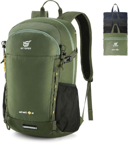حقيبة ظهر SKYSPER للمشي لمسافات طويلة سعة 30 لتر خفيفة الوزن وقابلة للتعبئة أثناء السفر حقيبة نهارية مقاومة للماء للمشي لمسافات طويلة للنساء والرجال (ArmyGreen) in Kuwait