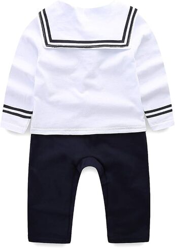 Mud Kingdom Baby Boy Rompers with Hat Uniform Nautical 2 Piece Set Bodysuit in Saudi Arabia