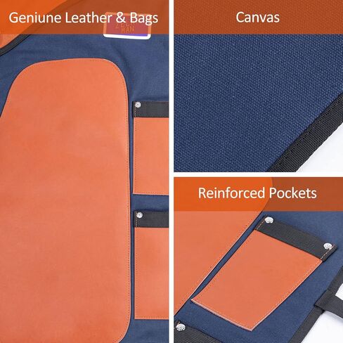 زيلارمان مريلة فارير من قماش الشمع الجاف والجلد الطبيعي مع جيبين للاظافر وجيب مغناطيسي للمزارع والتربية والاسطبلات in Kuwait