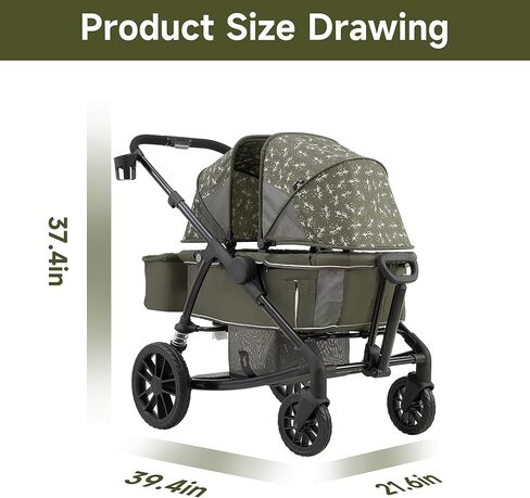 Pamo Babe All-Terrain Wagon Stroller Tandem Stroller (Brown) in Kuwait