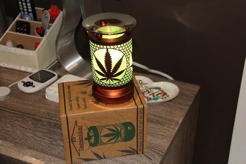 TAESARAM الماريجوانا مصباح عطري كهربائي لموقد التارت بالزيت أو الشمع يذوب مصباح العلاج بالرائحة الأكثر دفئًا مصباح الماريجوانا.... (بلاستيك (تقليد الخشب)) in Saudi Arabia