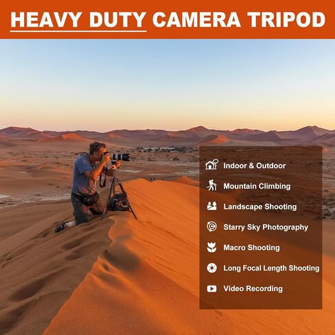 80/85 inches Heavy Duty Tripod for Camera Phone, 85" Camera Tripod Monopod | Tripod Stand for DSLR Binoculars Spotting Scope Camcorders Video, 360 Degree Ball Head, 35 lbs Loads in Kuwait