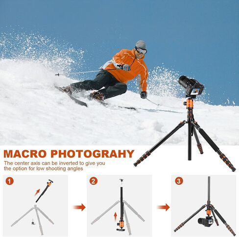 80/85 inches Heavy Duty Tripod for Camera Phone, 85" Camera Tripod Monopod | Tripod Stand for DSLR Binoculars Spotting Scope Camcorders Video, 360 Degree Ball Head, 35 lbs Loads in Kuwait