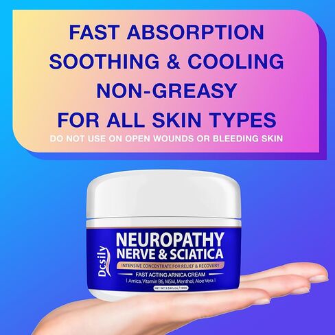 Neuropathy Nerve Relief Cream, Arnica Cream Neuropathy Cream For Nerve & Sciatica, Arnica Gel for Nerves, Hands, Feet, Legs, Back, Neck - Neuropathy Cream With Arnica, Vitamin B6, MSM, Menthol, Aloe in Kuwait
