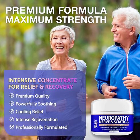 Neuropathy Nerve Relief Cream, Arnica Cream Neuropathy Cream For Nerve & Sciatica, Arnica Gel for Nerves, Hands, Feet, Legs, Back, Neck - Neuropathy Cream With Arnica, Vitamin B6, MSM, Menthol, Aloe in Kuwait