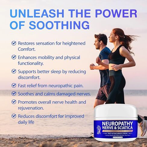 Neuropathy Nerve Relief Cream, Arnica Cream Neuropathy Cream For Nerve & Sciatica, Arnica Gel for Nerves, Hands, Feet, Legs, Back, Neck - Neuropathy Cream With Arnica, Vitamin B6, MSM, Menthol, Aloe in Kuwait