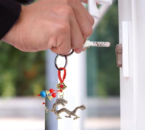 Acewen 6 قطع التنين الصيني السنة الجديدة سلاسل المفاتيح 2024 سنة التنين الحلي هدية كيرينغ لمفاتيح السيارة فنغ شوي ديكور معلق مهرجان الربيع الصيني زودياك نعمة تذكارية in Kuwait