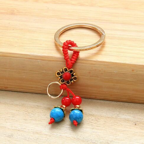 Acewen 6 قطع التنين الصيني السنة الجديدة سلاسل المفاتيح 2024 سنة التنين الحلي هدية كيرينغ لمفاتيح السيارة فنغ شوي ديكور معلق مهرجان الربيع الصيني زودياك نعمة تذكارية in Kuwait