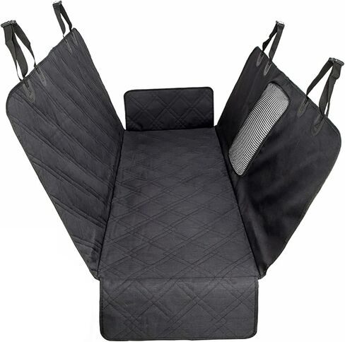 LASOCUHOO Dog Car Seat Cover, Waterproof Dog Seat Cover with Mesh Window, Dog Seat Cover for Back Seat for Cars Trucks and SUVs - Black in Kuwait