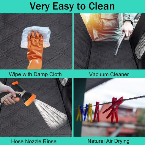 LASOCUHOO Dog Car Seat Cover, Waterproof Dog Seat Cover with Mesh Window, Dog Seat Cover for Back Seat for Cars Trucks and SUVs - Black in Kuwait