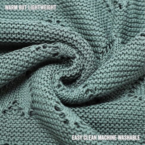 Cotton Heart Knit Swaddle Baby Blanket for Boys - Soft Warm Cozy Swaddling Receiving Cuddle Stroller and Crib Blanket for Newborns, Infants & Toddlers (Denim, 0-2 Years) in Kuwait