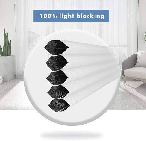Blackout Shades Cordless Blinds Cellular Fabric Blinds Honeycomb Door Window Shades, 27W x 64H inch,Beige in Kuwait