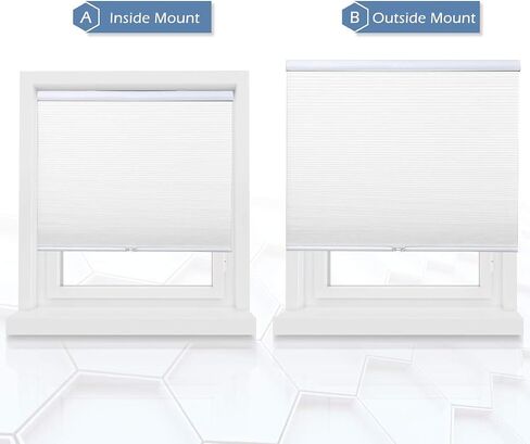 Blackout Shades Cordless Blinds Cellular Fabric Blinds Honeycomb Door Window Shades, 27W x 64H inch,Beige in Kuwait