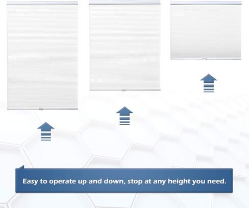 Blackout Shades Cordless Blinds Cellular Fabric Blinds Honeycomb Door Window Shades, 27W x 64H inch,Beige in Kuwait