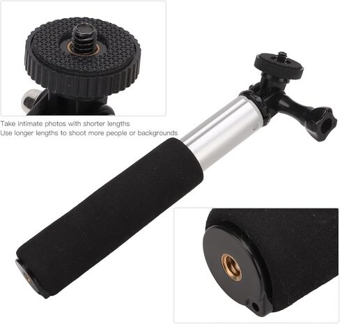 عصا سيلفي قابلة للتعديل من 7.5 إلى 33.1 بوصة من الألومنيوم، قضيب تمديد مونوبود محمول، مقبض يدوي قابل للتعديل، عمود مونوبود قابل للتعديل متوافق مع كاميرا الهواتف الذكية in Kuwait