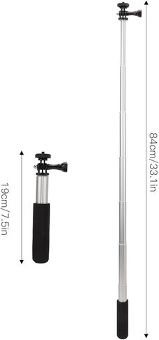 عصا سيلفي قابلة للتعديل من 7.5 إلى 33.1 بوصة من الألومنيوم، قضيب تمديد مونوبود محمول، مقبض يدوي قابل للتعديل، عمود مونوبود قابل للتعديل متوافق مع كاميرا الهواتف الذكية in Kuwait