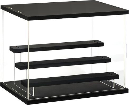 NOZE 12 x 9 Inch Black Clear Display Case with Light, Acrylic Cube Storage Box for Minifigures, Collectibles, Dustproof Protection Storage & Organize in Kuwait