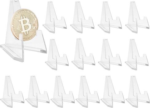 15 عبوة من حامل العملات المعدنية من الأكريليك حامل حامل صغير من كيربورت لعرض مجموعات صغيرة للعملات المعدنية وجيوب وساعات ميداليات in Kuwait