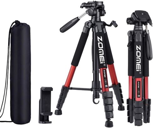 74 Inch Heavy Duty Tripod Stand for Cameras, Cell Phones, Projectors, Webcams, Spotting Scopes - Complete Unit for Canon, Nikon, Sony - Perfect for Phone & Camera Photography(Blue) in Kuwait