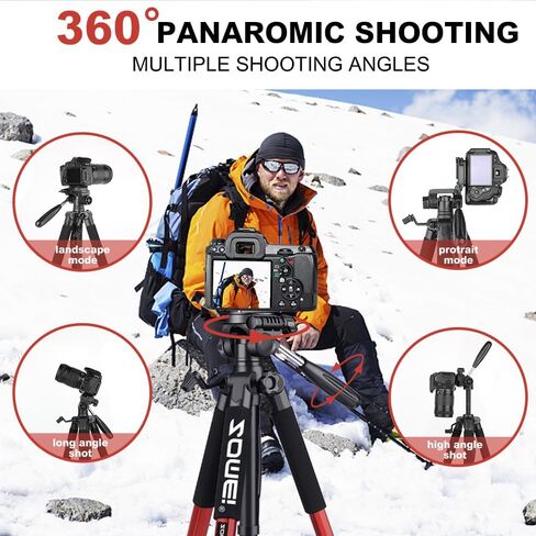 74 Inch Heavy Duty Tripod Stand for Cameras, Cell Phones, Projectors, Webcams, Spotting Scopes - Complete Unit for Canon, Nikon, Sony - Perfect for Phone & Camera Photography(Blue) in Kuwait