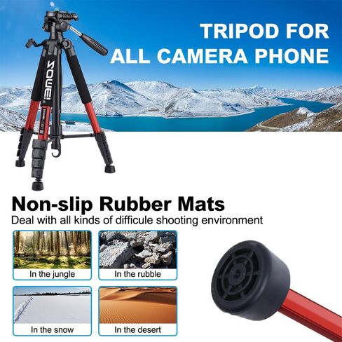 74 Inch Heavy Duty Tripod Stand for Cameras, Cell Phones, Projectors, Webcams, Spotting Scopes - Complete Unit for Canon, Nikon, Sony - Perfect for Phone & Camera Photography(Blue) in Kuwait