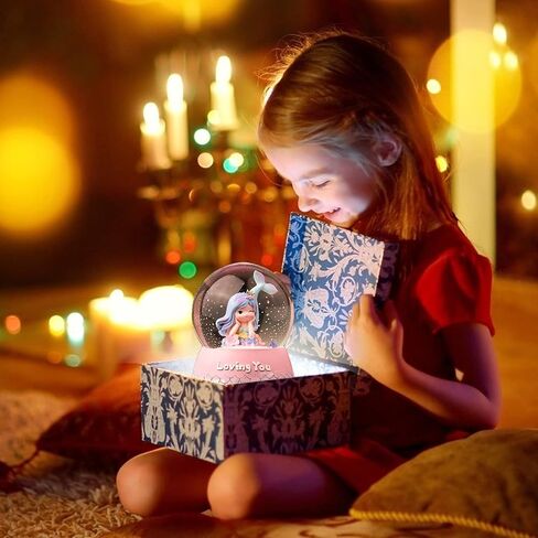 Mermaid Snow Globes for Kids,100MM Musical Snow Globes with LED Lights,Christmas Birthday Gift for Girls Age 8 9 10 11 12 in Kuwait