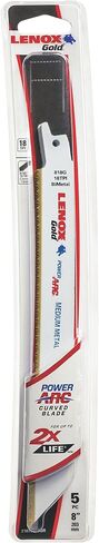 LENOX Tools 21069618GR Gold Power Arc Reciprocating Saw Blade, For Medium Metal, Sheet Metal Cutting, 6-inch, 18 TPI, 5-Pack in Saudi Arabia
