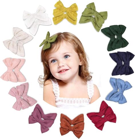 Makone 24pcs Baby Hair Clips Hair Bows Clip Toddler Bows Baby Girl Hair Bows for Girls Clips Accessories for Little Girls Infants small hair bows in Kuwait