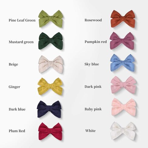 Makone 24pcs Baby Hair Clips Hair Bows Clip Toddler Bows Baby Girl Hair Bows for Girls Clips Accessories for Little Girls Infants small hair bows in Kuwait