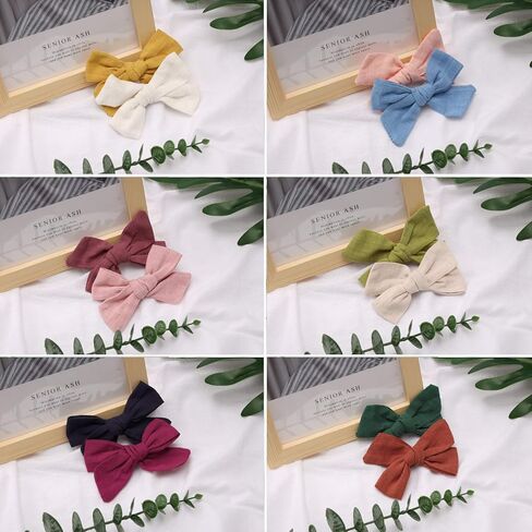 Makone 24pcs Baby Hair Clips Hair Bows Clip Toddler Bows Baby Girl Hair Bows for Girls Clips Accessories for Little Girls Infants small hair bows in Kuwait