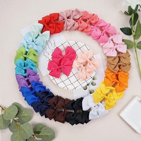 أقواس شعر CÉLLOT للفتيات، 40 قطعة من أقواس شعر ضفيرة 3.5 بوصة، مشابك شعر تمساح، إكسسوارات شعر مدرسية للفتيات الصغيرات والأطفال الصغار والمراهقين، 20 لونًا في أزواج in Kuwait