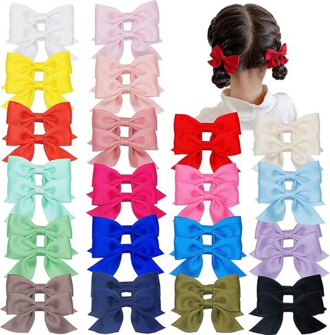 24 قطعة/12 زوج من مشابك الشعر المخملية للبنات 10.16 سم مشابك شعر التمساح ملحقات الشعر للأطفال والبنات والمراهقين in Kuwait