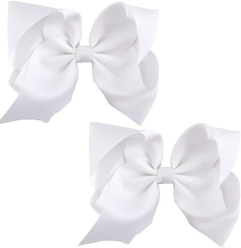 8 Inch (20CM) Hair Bows Clips,2 PCS Yellow Bows Big Hair Bows for Girls Toddler Boutique Grosgrain Ribbon Big Large Bows Alligator Clips Kids Hair Accessories (Yellow) in Kuwait