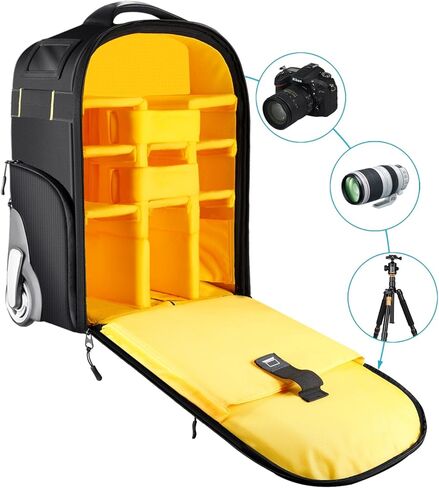 Neewer حقيبة بعجلات لاستوديو الصور والفيديو حقيبة حمل لإضاءة الكاميرا حامل مظلة Monolight فلاش LED الشعلة الخ. in Kuwait