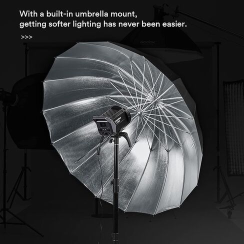 Godox LA150D LED Video Light, 190W 84800LUX@1M Daylight Studio Light, 5600K Bowens Mount LED Continuous Light, CRI 96+ 8 FX Effect 0-100% Dimming APP Control Photography LED Light in Kuwait