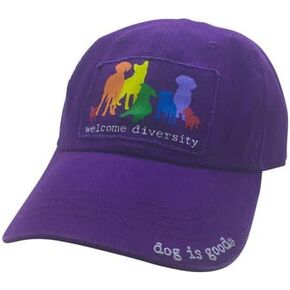 Dog is Good Welcome Diversity Baseball Hat Purple, Purple, One size in Kuwait