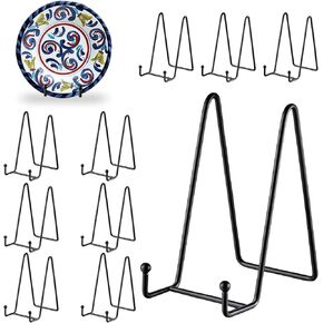 SEUNGCH 10Pcs 8Inch Large Picture Frame Holder Stand for Display, Tabletop Picture Stand, Metal Easel Stands for Display, Black Plate Holder for Book, Photo Frame, Decoration Plate,Tableto in Kuwait