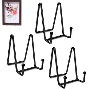 Nizdyzy 3 عبوات من حوامل عرض الأطباق، حاملات إطار معدني أسود، رف عرض 4.5 بوصة لعرض الصور المؤطرة والشهادة والكتاب ولوحة الزخرفة والصور والتقويمات والأعمال الفنية in Kuwait