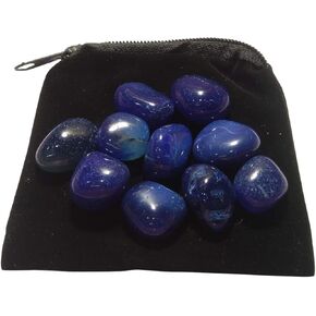 WholesaleGemShop - 100 gm. Blue Onyx Tumbled Stones, Metaphysical Healing, Chakra Stone, Reiki, Gift in Kuwait